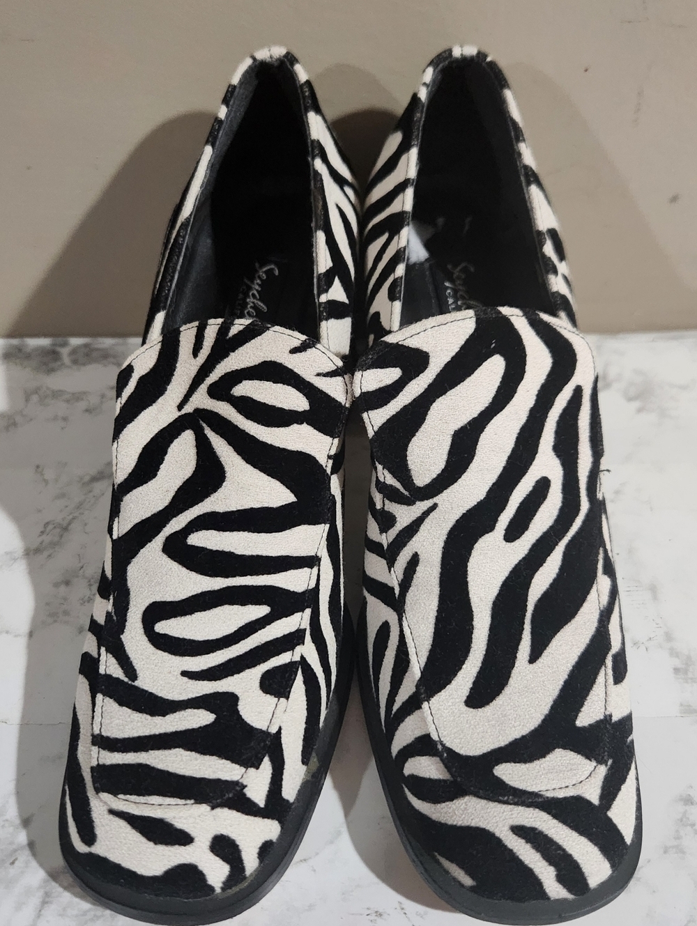 Vintage Seychelles Footwear Zebra Animal Print Loafers Size 6